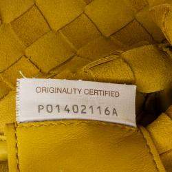 Pre Owned Bottega Veneta Yellow Nappa Intrecciato Duo Crossbody Shoulder Bag