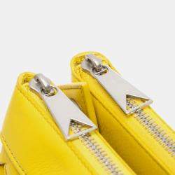 Pre Owned Bottega Veneta Yellow Nappa Intrecciato Duo Crossbody Shoulder Bag