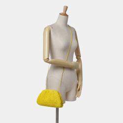 Bottega Veneta Yellow Boucle Raffia The Mini Pouch