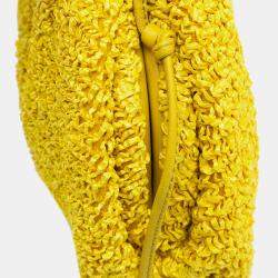 Bottega Veneta Yellow Boucle Raffia The Mini Pouch