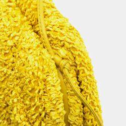 Bottega Veneta Yellow Boucle Raffia The Mini Pouch