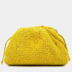 Bottega Veneta Yellow Boucle Raffia The Mini Pouch