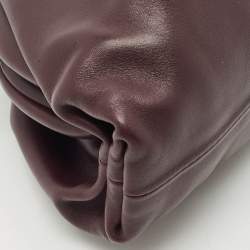 Pre Owned Bottega Veneta Dark Purple Leather Mini Pouch Clutch