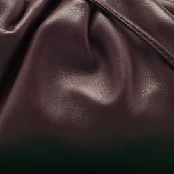 Pre Owned Bottega Veneta Dark Purple Leather Mini Pouch Clutch