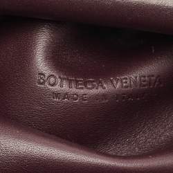 Pre Owned Bottega Veneta Dark Purple Leather Mini Pouch Clutch