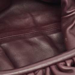 Pre Owned Bottega Veneta Dark Purple Leather Mini Pouch Clutch