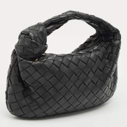 Bottega Veneta Black Intrecciato Leather Mini Jodie Hobo