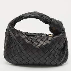 Bottega Veneta Black Intrecciato Leather Mini Jodie Hobo