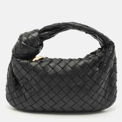 Bottega Veneta Black Intrecciato Leather Mini Jodie Hobo