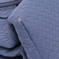 Bottega Veneta Blue Medium Nappa Intrecciato Roma Tote
