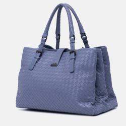 Bottega Veneta Blue Medium Nappa Intrecciato Roma Tote