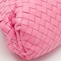 Pre Owned Bottega Veneta Pink Intrecciato Leather Classic The Pouch