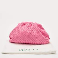 Pre Owned Bottega Veneta Pink Intrecciato Leather Classic The Pouch