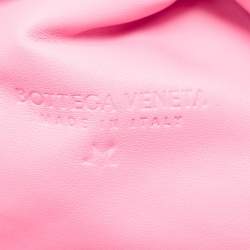 Pre Owned Bottega Veneta Pink Intrecciato Leather Classic The Pouch