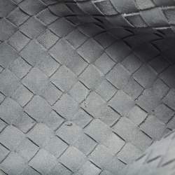 Bottega Veneta Slate Grey Intrecciato Leather Oversized Zip Pouch
