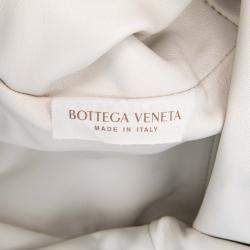 Bottega Veneta White Lambskin The Mini Pouch