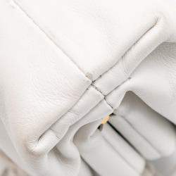 Bottega Veneta White Lambskin The Mini Pouch