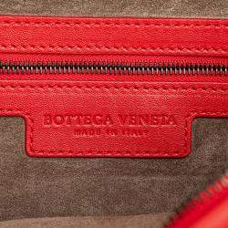 Bottega Veneta Red Small Nappa Intrecciato Veneta Hobo