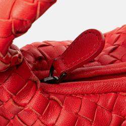 Bottega Veneta Red Small Nappa Intrecciato Veneta Hobo