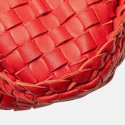 Bottega Veneta Red Small Nappa Intrecciato Veneta Hobo