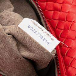 Bottega Veneta Red Small Nappa Intrecciato Veneta Hobo