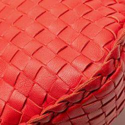 Bottega Veneta Red Small Nappa Intrecciato Veneta Hobo