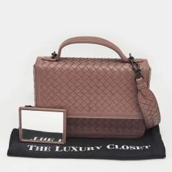 Bottega Veneta Old Rose Intrecciato Leather Alumna Top Handle Bag