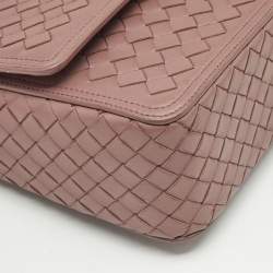 Bottega Veneta Old Rose Intrecciato Leather Alumna Top Handle Bag