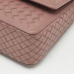 Bottega Veneta Old Rose Intrecciato Leather Alumna Top Handle Bag