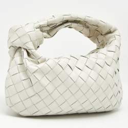 Bottega Veneta Off White Intrecciato Leather Mini Jodie Hobo