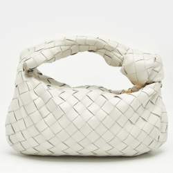 Bottega Veneta Off White Intrecciato Leather Mini Jodie Hobo