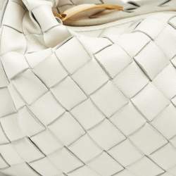Bottega Veneta Off White Intrecciato Leather Mini Jodie Hobo