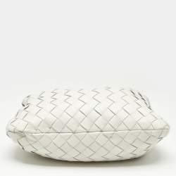 Bottega Veneta Off White Intrecciato Leather Mini Jodie Hobo