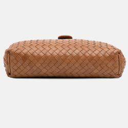 Bottega Veneta Brown Small Nappa Intrecciato The Lauren 1980 Clutch