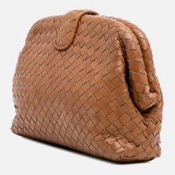Bottega Veneta Brown Small Nappa Intrecciato The Lauren 1980 Clutch