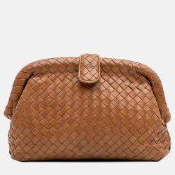 Bottega Veneta Brown Small Nappa Intrecciato The Lauren 1980 Clutch
