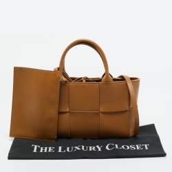 Bottega Veneta Brown Intreccio Leather Mini Arco Tote