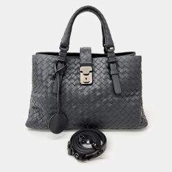 Bottega Veneta Grey Leather Mesh Roma Bag