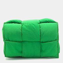 Bottega Veneta Green Fabric Candy Padded Tech Cassette Bag