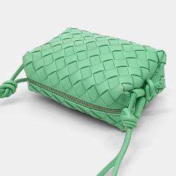 Bottega Veneta Green Leather Mini Loop Camera Bag