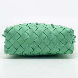 Bottega Veneta Green Leather Mini Loop Camera Bag