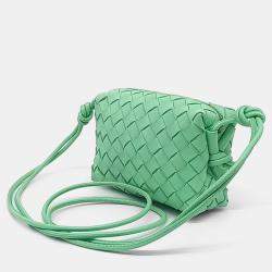 Bottega Veneta Green Leather Mini Loop Camera Bag