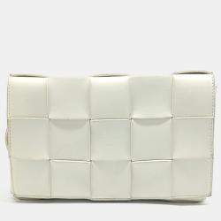 Bottega Veneta White Leather Cassette Bag