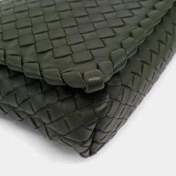 Bottega Veneta Green Leather Mesh Crossbody Bag
