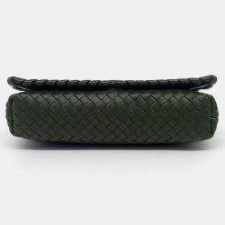 Bottega Veneta Green Leather Mesh Crossbody Bag
