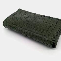 Bottega Veneta Green Leather Mesh Crossbody Bag