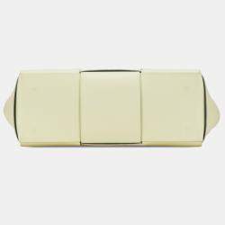 Bottega Veneta Cream Small Lambskin Intrecciato Arco Tote