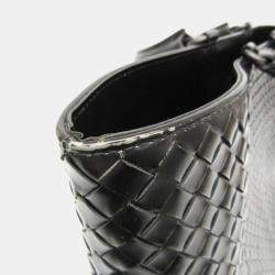Bottega Veneta Intrecciato Leather Handbag Black