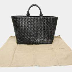 Bottega Veneta Intrecciato Leather Handbag Black