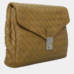Bottega Veneta Intrecciato Flap Push-lock Clutch Bag